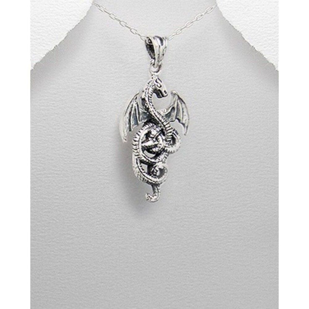 Sterling Silver Dragon Pendant